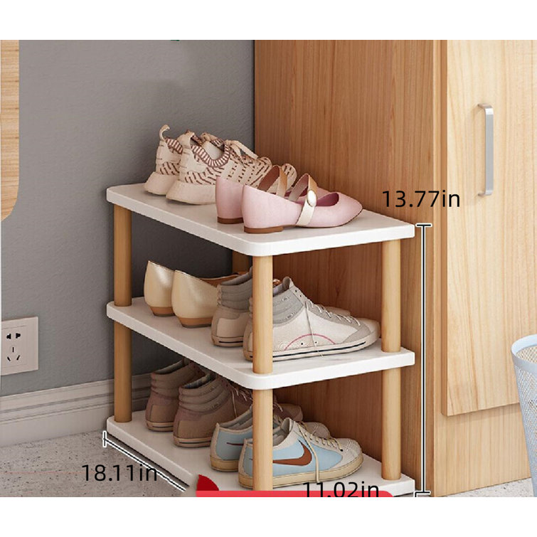 Ebern Designs 6 Pair Solid Wood Shoe Rack Wayfair Canada